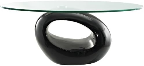 LexMod Continuum Modern Oval Coffee Table in Black