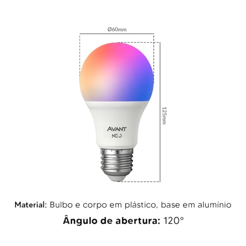 Lâmpada Smart LED 15W E27 Dimerizável RGB Colorida Compatível com Alexa e Google Home Controle por Voz Wifi Casa Inteligente Tuya