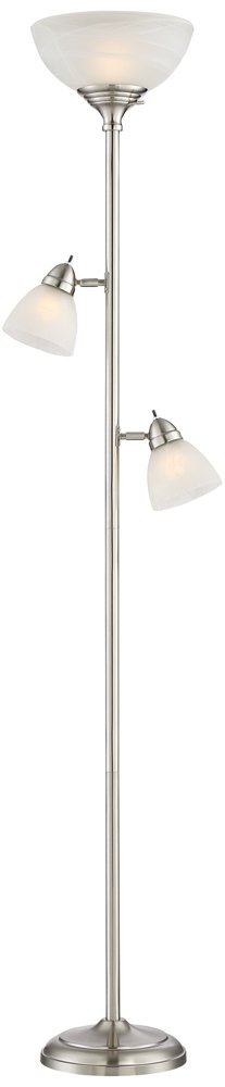 Ellery Brushed Nickel Tree Torchiere 3 Light Floor Lamp