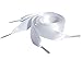 White Flat Satin Ribbon Shoelaces, Shoe Laces For Kids, Youths & Women's Trainers, Sneakers