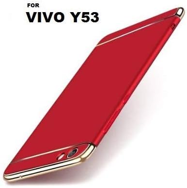 Infinite Galleria ® Oiginal Luxury Electroplated 3-in-1 Slim Fit 360 Degree Protection Hybrid Hard Bumper Back Case Cover for Vivo Y53 - Wine Red & Gold