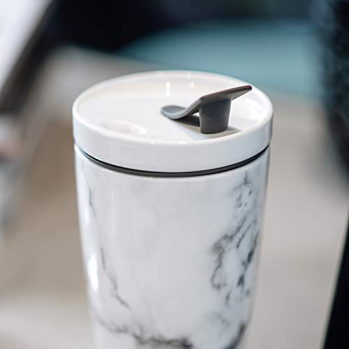 Villeroy & Boch To Go Becher Marmory, 2-teilig, 350 ml, Premium Porzellan/Silikon, WeiÃ/Grau – Bild 7