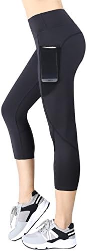 Neonysweets Womens Capri Yoga Pants Active Workout Leggings Side Pockets