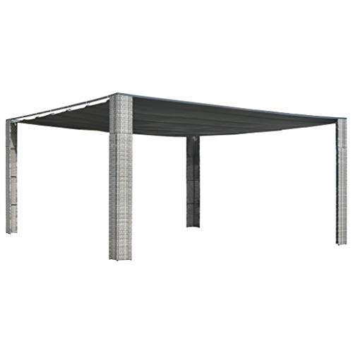 vidaXL Pavillon mit Schiebedach Poly Rattan Gartenpavillon Partyzelt Pergola