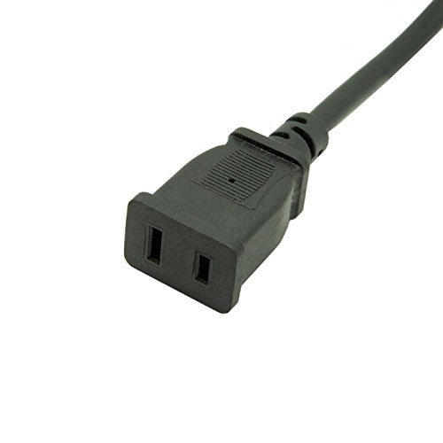 Toptekits 2-Pack USA Outlet Saver Power Extension Cord Cable 125V 15A 2-Prong 2 Outlets for NEMA 5-15P to NEMA 5-15R (1.6ft/50cm) - Thumbnail 3