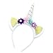 JiaDuo Girls Unicorn Dress Party Costume, Rainbow Tutu Train & Unicorn Headband 8-9 Years