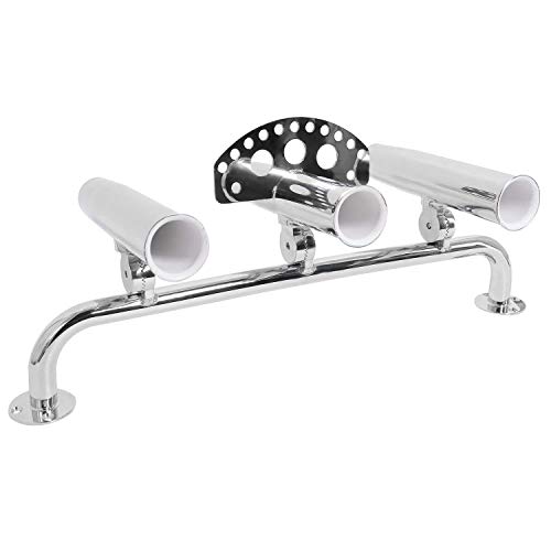 NovelBee Adjustable Stainless Steel 3 Tube Rod Holders with Innovative