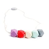 Consider It Maid Silicone Teething Necklace for Mom to Wear - FREE E-BOOK - BPA FREE and FDA Approved - Down to Earth (Grey/Mint/Navajo White/Scarlet Red/Purple)
