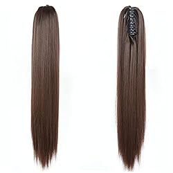 22 Inch Long Wavy Hair Ponytail Synthetic Wrap On