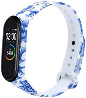 KFSO for Xiaomi Mi Band 4, Replacement Band Silica Gel Colorful Floral Print Wristband Strap Bracelet for Xiaomi Mi Band 4