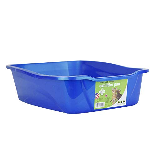 Van Ness Pets Extra Small Open Cat Litter Box, Kitten/Rabbit Size, Blue