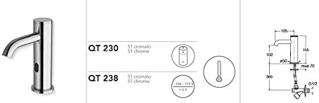 Grifo electrónico lavabo Silfra Quiktronic QT230: Amazon.es ...