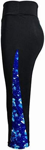 TATGB High Waist Fitness Yoga Sport Pants Side Printed Stretch Cropped 4 Legging