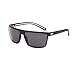 Tacloft Polarized Sunglasses for Men Driving Glasses Shades 62mm TR008 (Black White Frame/Black Lens)