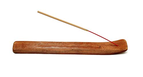 Wood Incense Stick Holder - 10 Inches Long - Wooden Ash Catcher - Simple and Elegant