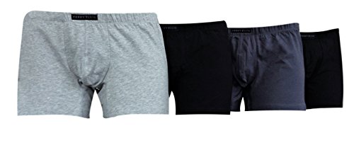 Perry Ellis Portfolio - Men's Cotton Stretch Boxer Briefs (4 Pairs) (Medium, Black Asst.)