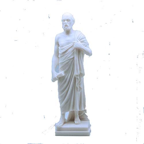 GreekCretanShop Socrates the philosopher (Cast Alabaster/Marble statue 30cm / 11.81 inches)