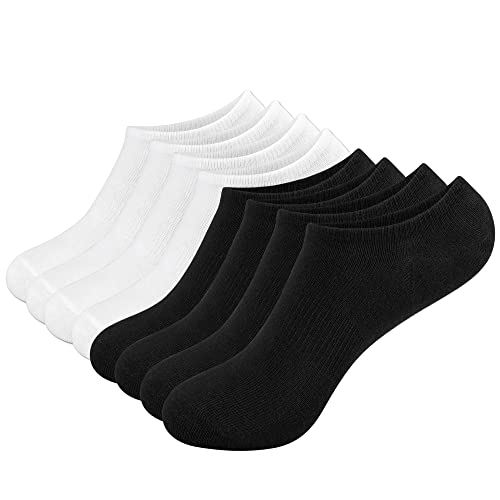 WXXM 4 Pairs Womens Cotton No Show Socks Fashion Liner Socks Mens Non Slip Low Cut Invisible Socks.