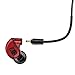 MEE audio M6 PRO In Ear Monitor Headphones for Musicians, 2nd Gen Model With Upgraded Sound, Memory Wire Earhooks & Replaceable Cables, Noise Isolating Professional Earbuds, 2 Cords Included (Red)