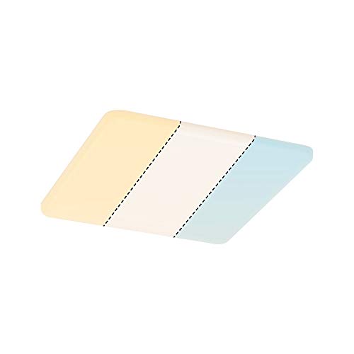 Paulmann 95380 panneau LED spots encastrés Veluna VariFit IP44 Blanc chaud White Switch 215x215 mm carré incl. 1x14 W transparent synthétique 3000 K