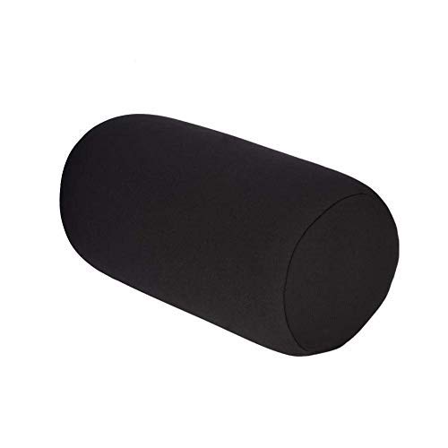 Cylindrical Pillow Washable Extremely Comfortable Roll Pillow Round Cervical Neck Back Support Pillow Lumbar Bolster Leg Spacer for Spine and Neck Support during Sleep(Black)