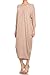 12 Ami Solid Long Sleeve Cover-Up Maxi Dress Beige Large