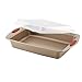 Rachael Ray Cucina Nonstick Baking Pan With Lid and Grips/ Nonstick Cake Pan With Lid and Grips, Rectangle - 9 Inch x 13 Inch, Brown