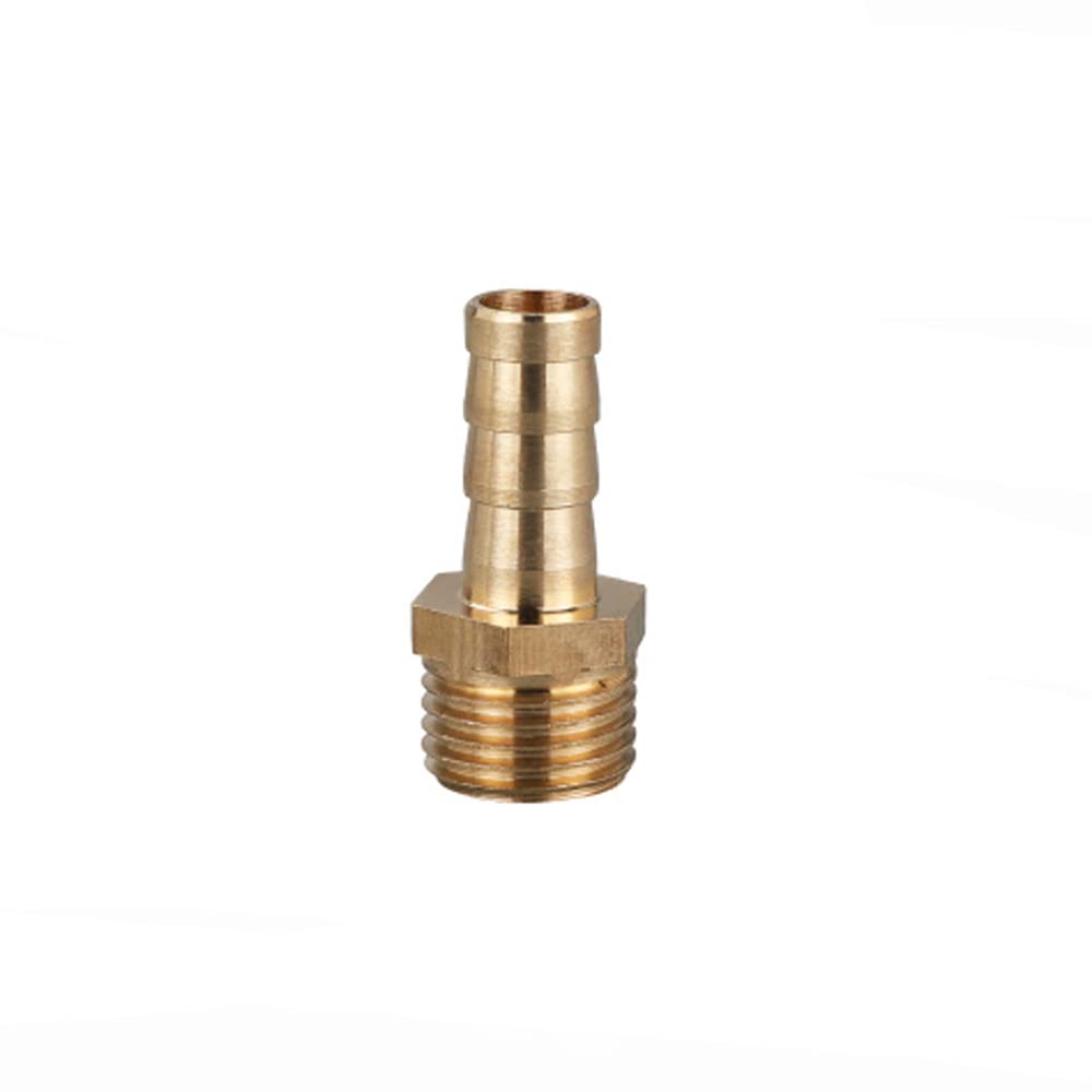 TopHomer BSP Hose Connector Brass Pipe Fitting 8mm Barb x G1/4 Male, Hose Barb Tail Male BSP Thread Connector Joint Copper Coupler Adapter