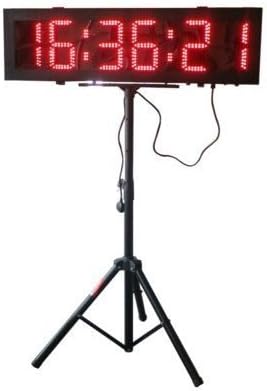 Godrelish Double Sided LED Race Timing Clock Door Open Mantainence Design IP64 Cabinet 6" High Character HH:MM:SS Format Running Events Timing Clock Countdown Timer with Tripod Wireless RF Control