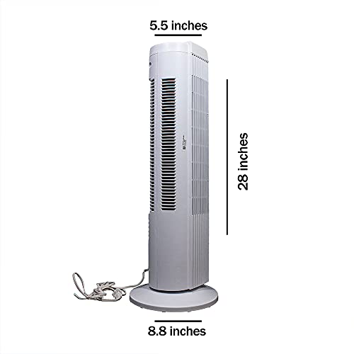 PELONIS White 28" Oscillating 3Speed Tower Fan FZ1019MW Contemporary