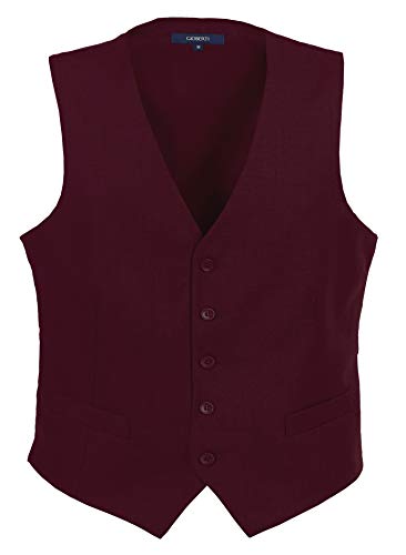 Gioberti Mens Formal Suit Vest, Burgundy, Large