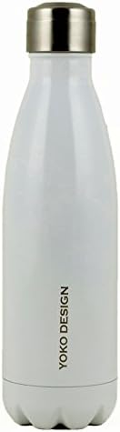 YOKO DESIGN 1331聽Thermos Flask Double Walled Stainless Steel White 25.5聽x 6.5聽x 6.5聽cm