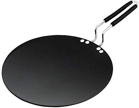 Usha Shriram Induction Base Hard Anodised Flat Roti/ Chapati/Paratha Tawa, Diameter 25cm, Thickness 3.25mm (Non Stick, Aluminium, Gas & Induction Compatible) - Black Tawa 25 cm diameter (Aluminium, Non-stick)