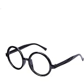 Seodondm Round Wizard Glasses,Black Circle Frame Halloween Wizard Costume Nerd Glasses For Dress Up