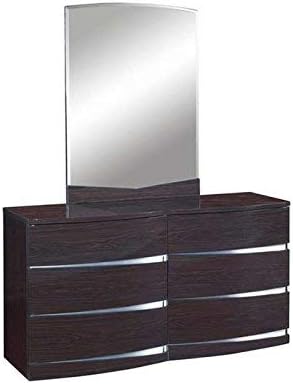 Global Furniture Aria Aurora Collection Mdf Wood Veneer Bedroom Set With Dresser Wenge