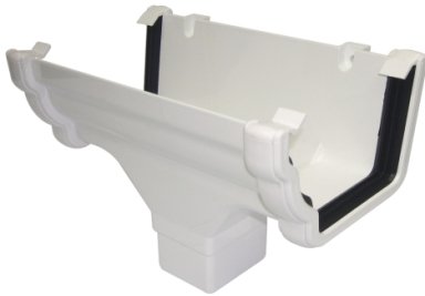 FLOPLAST Running Outlet RON1 110mm Niagara Ogee fits 68mm Round and 65mm Square downpipes (White)