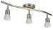 3 Light Track Lighting Wall and Ceiling Light Fixture Adjustable Interior, Brushed