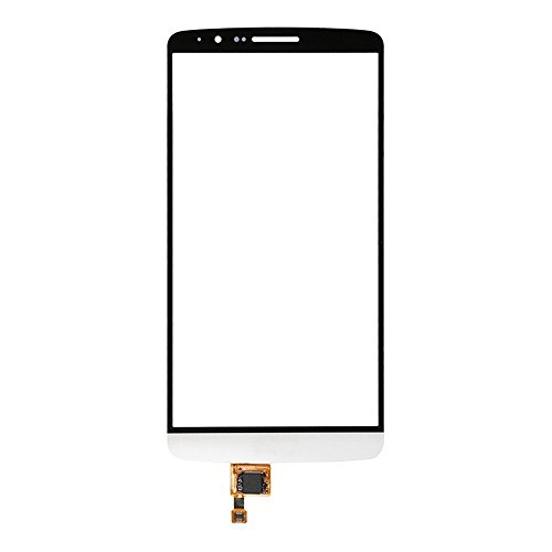 LUVSS New Touch Screen Digitizer [LCD not Included] Replacement for LG G3 D850 D855 VS985 D830 D851 Touch Digitizer Front Outer Glass Lens with Adhesive Pre-installed Repair Part (White)