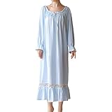 Homgro Women's Victorian Nightgown 3/4 Sleeve Frilly Cotton Night Gown  Sleep Dress Pleated Lace Maxi Old Fashioned Princess Vintage Ruffle  Nightdress Square Neck White Small price in Saudi Arabia | Amazon Saudi