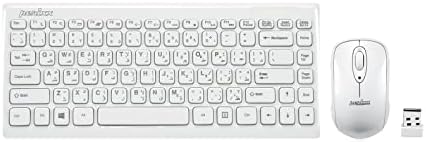 Perixx PERIDUO-712 Set Tastiera E Mouse Wireless - 2.4GHz, Compatto, 80 Tasti, Mouse Ottico 1000 DPI, Plug And Play, Bianco