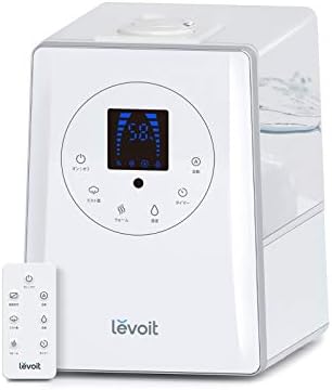 加湿器 超音波 ハイブリッド式 Levoit 6L大容量 60時間連続加湿 42畳まで適用 アロマ対応 温冷ミスト リモコン操作 極静音 自動湿度調整 メモリー機能 LEDデジタル表示 タッチボタン タイマー付き 360度回転ノズル 空焚き防止 省エネ BPAフリー お手入れ簡単 家族向け リビング/寝室/会社/子供部屋 PSE認証済み【2年間安心保証・無期限サポート】LV-600HH