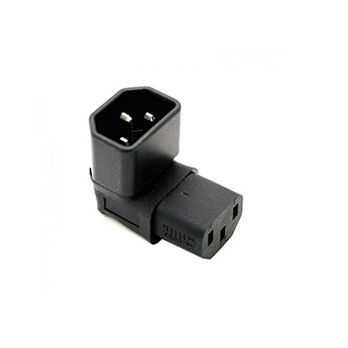 Power Adapter IEC 320 C14 to C13,Golbalma Down 90 Angle PDU UPS Plug/Socket 4 pack 3 Pin Power Extension Adapter Receptacle for Wall Mount LCD LED TV
