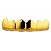 NIV'S BLING - 18k Yellow Gold-Plated Hip Hop Grillz Teeth Caps Stainless Steel 6 Tooth Set (Top/Bottom/Set)