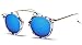 GAMT Brand Colorful Oval Sunglasses Fashion Round Eyewear Metal Frame for Men and Women Blue