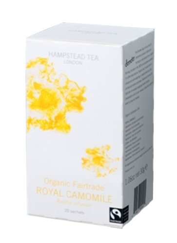 Hampstead Tea Organic Fairtrade, Royal Camomile Tea, 20-Count Sachets (Pack of 3)