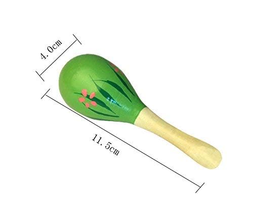 Mini Wooden Maracas Rattles Egg Shaker Kids Musical Party Favor Kid Baby Shaker Sand Hammer Toy (Random Color Pattern)