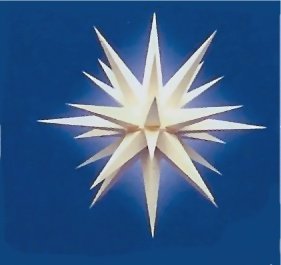 I7, weiß, Weihnachtsstern Herrnhut für Innen, aus Papier, Durchmesser 70 cm, zur Selbstmontage, Dekoration, Deko, Adventsster