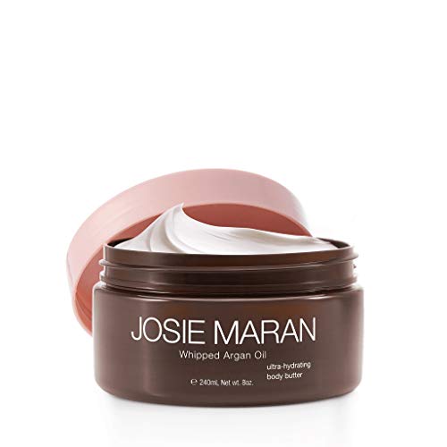 Josie Maran Whipped Argan Oil Body Butter - Immediate, Lightweight, and Long-Lasting Nourishment to Soften and Hydrate Skin (4 fl oz/118ml, Vanilla Fig)