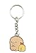 San-X Sumikko Gurashi Enamel Keychain, Tonkatsu the Pork Cutlet - Securely Attaches to a Purse, Backpack or ID Lanyard - Authentic Japanese Design - Durable Quality