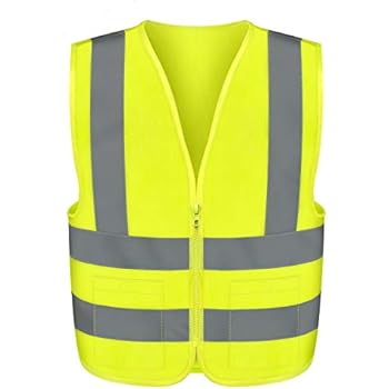 Neiko 53964A High Visibility SAFETY Vest with 2 Pockets, XX-Large, Neon Yellow